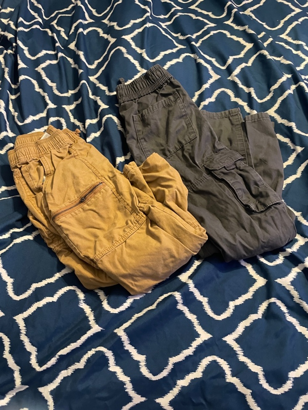 Falls Creek Kids Cargo Joggers - Mustard and Charcoal